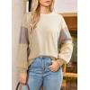 imageDokotoo Womens Sweatshirts Color Block Longs Sleeve Casual Crewneck Pullover Shirts Tops Fall Outfits TrendyApricot