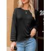 imageDokotoo Womens Tops 2025 Fashion Long Sleeve Shirts Loose Cute Crewneck Basic Business Tees BlousesBlack