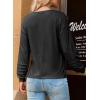 imageDokotoo Womens Tops 2025 Fashion Long Sleeve Shirts Loose Cute Crewneck Basic Business Tees BlousesBlack