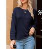 imageDokotoo Womens Tops 2025 Fashion Long Sleeve Shirts Loose Cute Crewneck Basic Business Tees BlousesBlue
