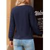 imageDokotoo Womens Tops 2025 Fashion Long Sleeve Shirts Loose Cute Crewneck Basic Business Tees BlousesBlue