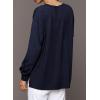 imageDokotoo Womens Tops 2025 Fashion Long Sleeve Shirts Loose Cute Crewneck Basic Business Tees BlousesBlue
