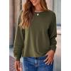imageDokotoo Womens Tops 2025 Fashion Long Sleeve Shirts Loose Cute Crewneck Basic Business Tees BlousesGreen