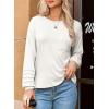 imageDokotoo Womens Tops 2025 Fashion Long Sleeve Shirts Loose Cute Crewneck Basic Business Tees BlousesWhite