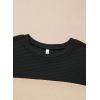 imageDokotoo Womens Tops Casual Long Sleeve Waffle Knit Oversized Shirts Crewneck Color Block Pullover SweatshirtsBlack