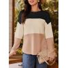 imageDokotoo Womens Tops Casual Long Sleeve Waffle Knit Oversized Shirts Crewneck Color Block Pullover SweatshirtsBlack
