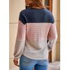 imageDokotoo Womens Tops Casual Long Sleeve Waffle Knit Oversized Shirts Crewneck Color Block Pullover SweatshirtsDark Blue