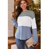imageDokotoo Womens Tops Casual Long Sleeve Waffle Knit Oversized Shirts Crewneck Color Block Pullover SweatshirtsGreen