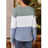 imageDokotoo Womens Tops Casual Long Sleeve Waffle Knit Oversized Shirts Crewneck Color Block Pullover SweatshirtsGreen