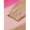 imageDokotoo Womens Tops Casual Long Sleeve Waffle Knit Oversized Shirts Crewneck Color Block Pullover SweatshirtsHot Pink