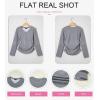 imageDokotoo Womens Tops Casual V Neck Long Sleeve Shirts for Women Fashion Solid Ruched Basic Tunics BlousesGray