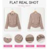 imageDokotoo Womens Tops Casual V Neck Long Sleeve Shirts for Women Fashion Solid Ruched Basic Tunics BlousesKhaki