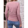 imageDokotoo Womens Tops Casual V Neck Long Sleeve Shirts for Women Fashion Solid Ruched Basic Tunics BlousesPink