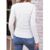 imageDokotoo Womens Tops Casual V Neck Long Sleeve Shirts for Women Fashion Solid Ruched Basic Tunics BlousesWhite
