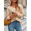 imageDokotoo Womens Tops Dressy Casual 2025 Long Sleeve Pullover V Neck Fall Shirts Hollow Out Lace Embroidered BlouseBeige