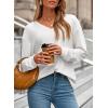 imageDokotoo Womens Tops Dressy Casual 2025 Long Sleeve Pullover V Neck Fall Shirts Hollow Out Lace Embroidered BlouseWhite