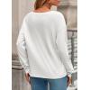 imageDokotoo Womens Tops Dressy Casual 2025 Long Sleeve Pullover V Neck Fall Shirts Hollow Out Lace Embroidered BlouseWhite