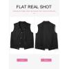 imageDokotoo Womens Vests 2025 Fall Outerwear ButtonDown Lapel Collar Elastic Hem Sleeveless Jacket Cargo VestBlack