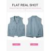 imageDokotoo Womens Vests 2025 Fall Outerwear ButtonDown Lapel Collar Elastic Hem Sleeveless Jacket Cargo VestBlue