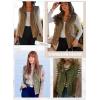 imageDokotoo Womens Vests 2025 Fall Outerwear ButtonDown Lapel Collar Elastic Hem Sleeveless Jacket Cargo VestBlue