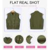 imageDokotoo Womens Vests 2025 Fall Outerwear ButtonDown Lapel Collar Elastic Hem Sleeveless Jacket Cargo VestGreen