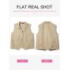 imageDokotoo Womens Vests 2025 Fall Outerwear ButtonDown Lapel Collar Elastic Hem Sleeveless Jacket Cargo VestKhaki