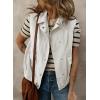 imageDokotoo Womens Vests 2025 Fall Outerwear ButtonDown Lapel Collar Elastic Hem Sleeveless Jacket Cargo VestWhite