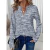 imageDokotoo Womens Waffle Knit Tops V Neck Long Sleeve Shirts Henley Dresy Casual Blouses Fall Outfits 2025Navy Blue