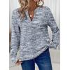 imageDokotoo Womens Waffle Knit Tops V Neck Long Sleeve Shirts Henley Dresy Casual Blouses Fall Outfits 2025Navy Blue