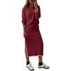 imageDokotoo 2 Piece Skirts Sets For Women Fall Fashion 2025 Sweater Dress Knit Lounge Travel Outfits Winter ClothingRed