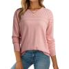imageDokotoo Womens Casual Long Sleeve Wool Hollow Out Sweaters for Women 2025 Trendy Lightweight Crochet Pullover TopsGossamer Pink