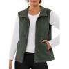 imageDokotoo Womens Full Zip Polar Fleece Vest Warm Winter Sleeveless Cardigan Lapel Collar Sherpa Coat Outerwear with PocketGreen