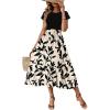 imageDokotoo Womens Summer 2025 Maxi Dress Ruffle Short Sleeve Casual Floral Print Long Flowy Dresses with PocketsBlack a