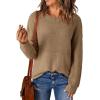 imageDokotoo Womens Sweaters Crewneck Ribbed Knit Waffle Pullover Sweaters 2025 Fall Winter Fashion ClothesKhaki