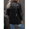 imageDokotoo Jean Jacket Frayed Washed Button Fall Denim Oversize Casual Fashion Shirts Long Sleeve Boyfriend for WomenC1 Black