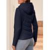 imageDokotoo Womens Warm Quilted Lightweight Puffer Jacket Slim Fit Elasticity Patchwork Casual Hooded Puffer CoatNavy Blue