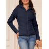 imageDokotoo Womens Warm Quilted Lightweight Puffer Jacket Slim Fit Elasticity Patchwork Casual Hooded Puffer CoatNavy Blue
