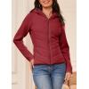 imageDokotoo Womens Warm Quilted Lightweight Puffer Jacket Slim Fit Elasticity Patchwork Casual Hooded Puffer CoatRed Dahlia