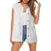 imageDokotoo Womens Fashion 2025 Casual Denim Vest Oversized Mid Long Jean Vest Sleeveless Jean Jacket Shacket with PocketsWhite