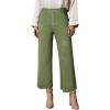 imageDokotoo Womens High Waist Baggy Jeans Wide Leg Casual Petite 2025 8 Points Length Stretch Denim PantsFern Green