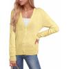 imageDokotoo Womens Cashmere Fall Long Sleeve Lightweight 2025 VNeck Cardigan Button Down Twisted Cable Knit Shrugs SweatersYellow Cream
