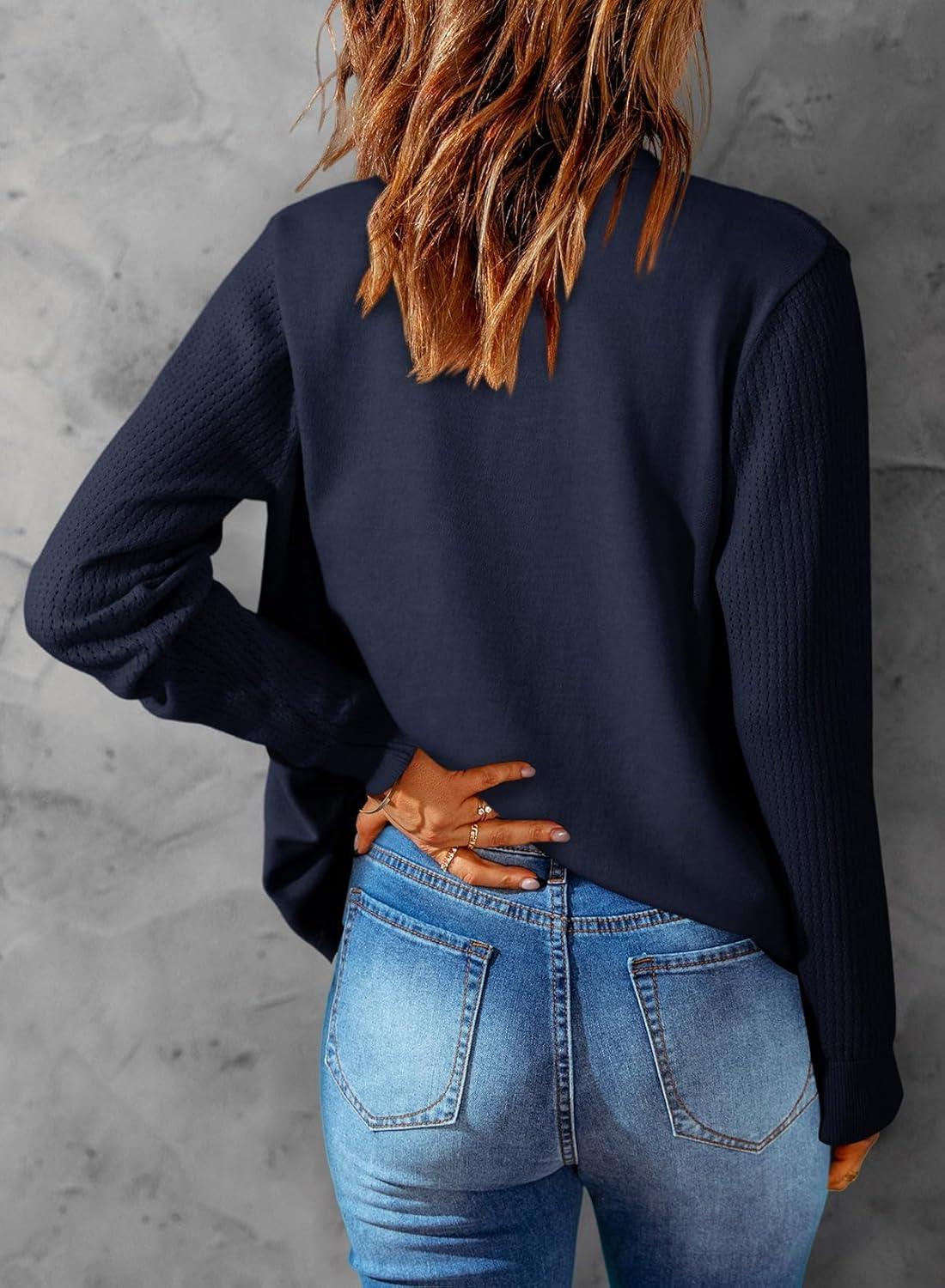 imageDokotoo Womens Cardigan Wool Blend Long Sleeve Button Down Sweaters for Women Casual Hollow Out Knit TopsBlue