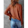 imageDokotoo Womens Cardigan Wool Blend Long Sleeve Button Down Sweaters for Women Casual Hollow Out Knit TopsRed Clay