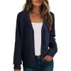 imageDokotoo Womens Cardigan Wool Blend Long Sleeve Button Down Sweaters for Women Casual Hollow Out Knit TopsBlue