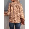 imageDokotoo Womens Casual V Neck Alicia Floral Print Smocked Long Sleeve Chiffon Blouses Bohemian Top ShirtsBorange