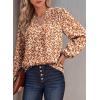 imageDokotoo Womens Casual V Neck Alicia Floral Print Smocked Long Sleeve Chiffon Blouses Bohemian Top ShirtsBorange