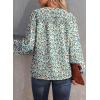 imageDokotoo Womens Casual V Neck Alicia Floral Print Smocked Long Sleeve Chiffon Blouses Bohemian Top ShirtsSky Blue 2