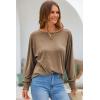 imageDokotoo Womens Tops Long Sleeve Tops Shirts 2025 Spring Trendy Business Work Loose Basic TShirtsA Khaki