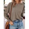 imageDokotoo Womens Tops Long Sleeve Tops Shirts 2025 Spring Trendy Business Work Loose Basic TShirtsA Simply Taupe