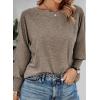 imageDokotoo Womens Tops Long Sleeve Tops Shirts 2025 Spring Trendy Business Work Loose Basic TShirtsA Simply Taupe